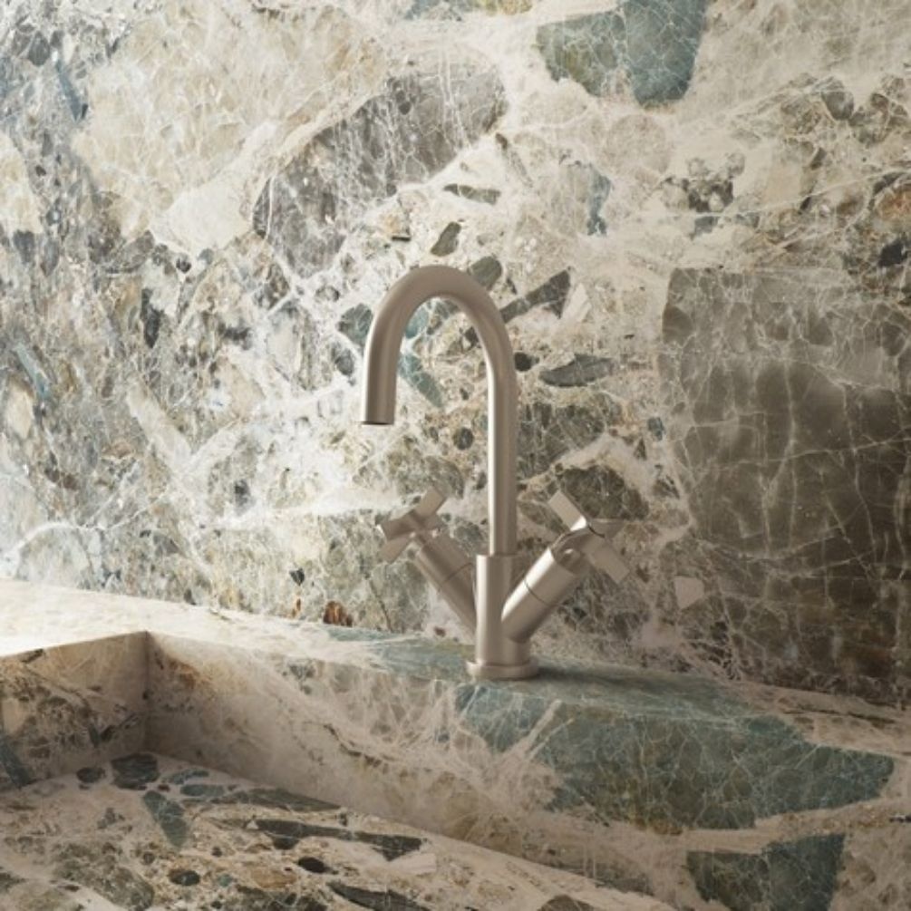 Crosswater Clover Brushed Stainless Steel Mono Basin Mixer Tap Lifestyle